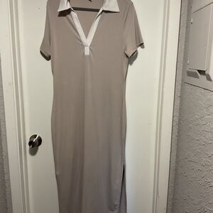 Cider Cream and White Collared Top